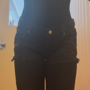 black jean booty shorts